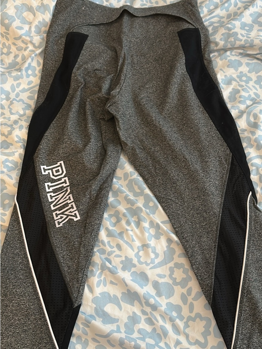 PINK Victoria's Secret Gray and Black Athletic Leggings